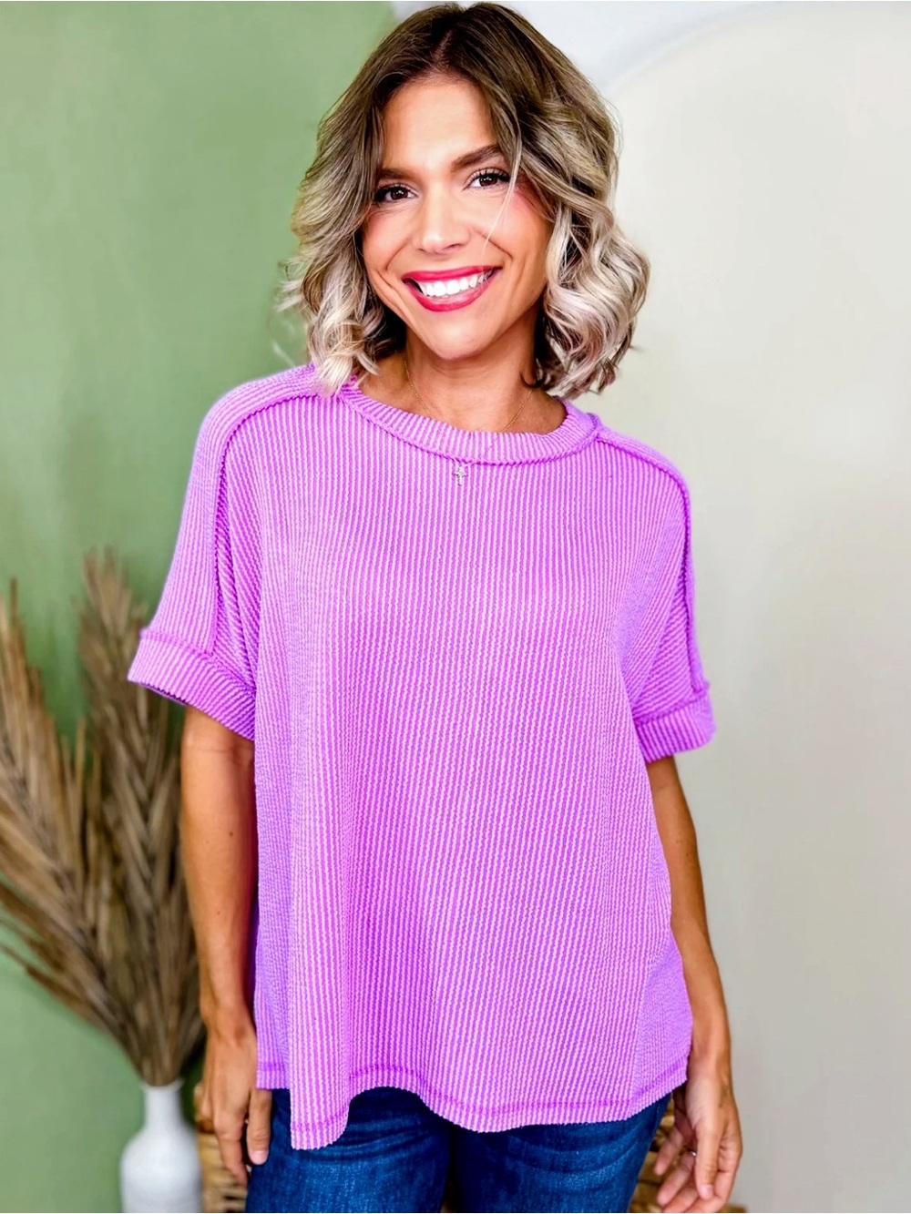 Zenana Simply Unfinished Ribbed Top